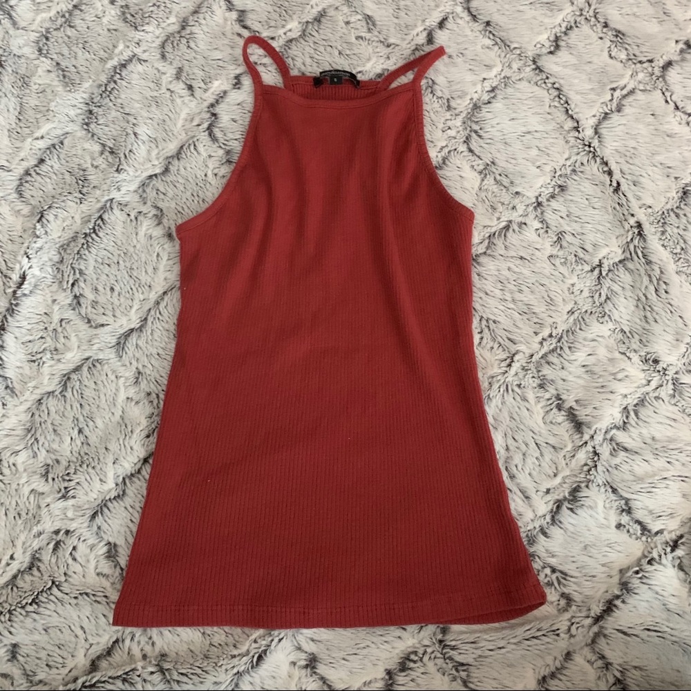 Rust Ribbed Halter Cami - Picture 1 of 2